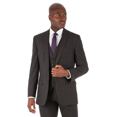The Collection Charcoal puppytooth tailored fit 2 button suit jacket
